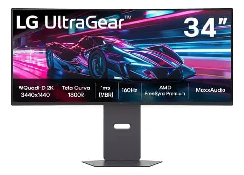 Monitor Gamer LG UltraGear Curvo 34" QuadHD 2K, UltraWide, 160Hz, 1ms