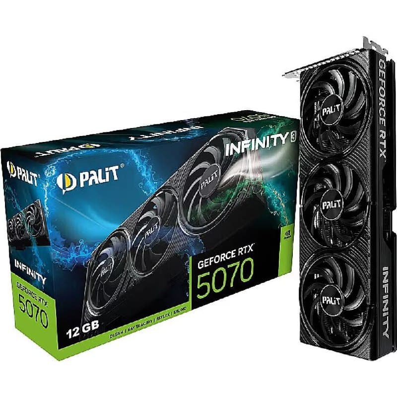 Placa de Video GeForce NVIDIA PALIT RTX5070 12GB INFINITY 3 GDDR7 NE75070019K9-GB2050S
