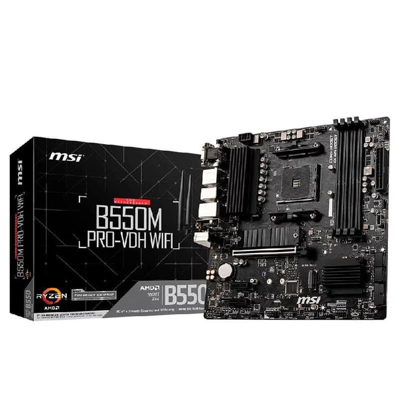 Wi-Fi Placa Mae Msi B550m Pro-vdh Wifi Ddr4 Socket Am4 Cor Preto