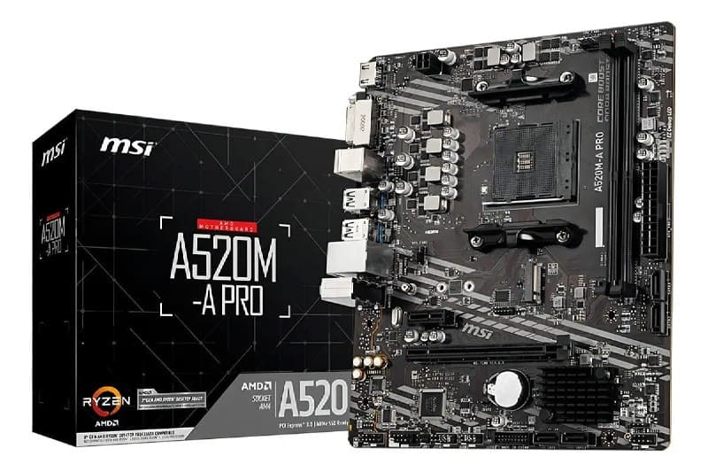Placa-mãe Msi A520m-a Pro Am4 Matx Ddr4 Hdmi Dvi M.2 Preto