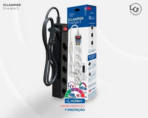 Filtro Clamper 5 Tomadas Pc Gamer - 1270 / 2200w Bivolt Cor Preto