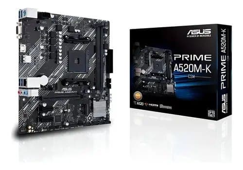 Placa-mãe Asus para AMD AM4 Prime A520M-K 2xDDR4 mATX - 90MB1500-M0EAY0