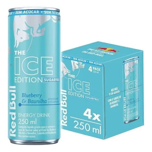 apenas pelo app) Pack de 4 latas, Red Bull Energético, Ice Edition 250 ml