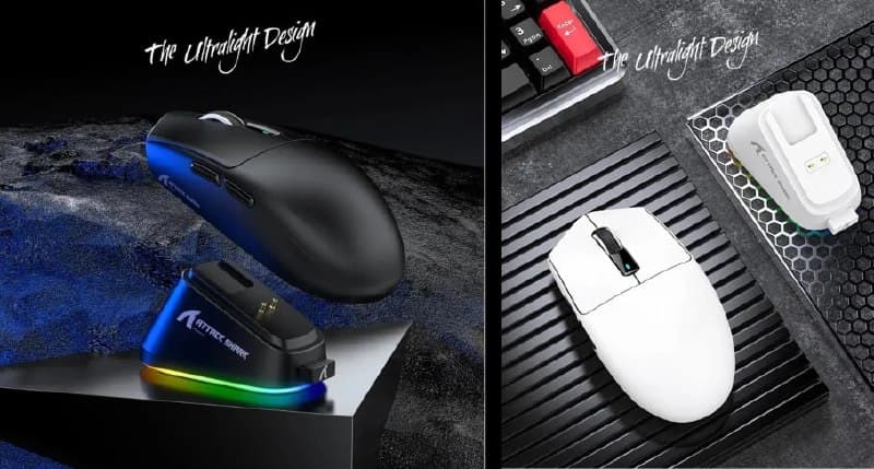 ATTACK SHARK G3 PRO: Mouse Gamer 1KHz com Dock RGB e Sensor PAW3311