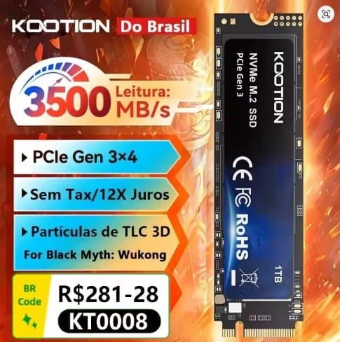 2TB - KOOTION ssd nvme M.2 Gen3 3.0x4 2280