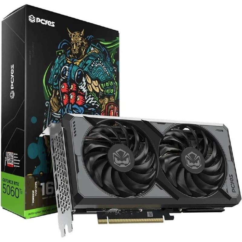 Placa de Vídeo PCYES GeForce RTX 5060 Ti, 16GB, GDDR7, 128-bit, PVRTX5060TIB2F16G