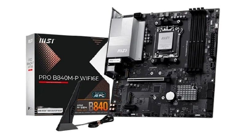Placa-mãe Msi Pro B840m-p WiFi6e Am5 4x Ddr5 2x M.2 Pcie 4.0 USB-c WiFi 6e Bt 5.3 Micro Atx
