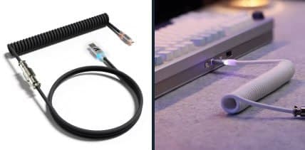 Cabo Coiled ATTACK SHARK C01 Ultra RGB, cabo USB-C , Tipo C para USB-A, taxa de retorno de 8 kHz