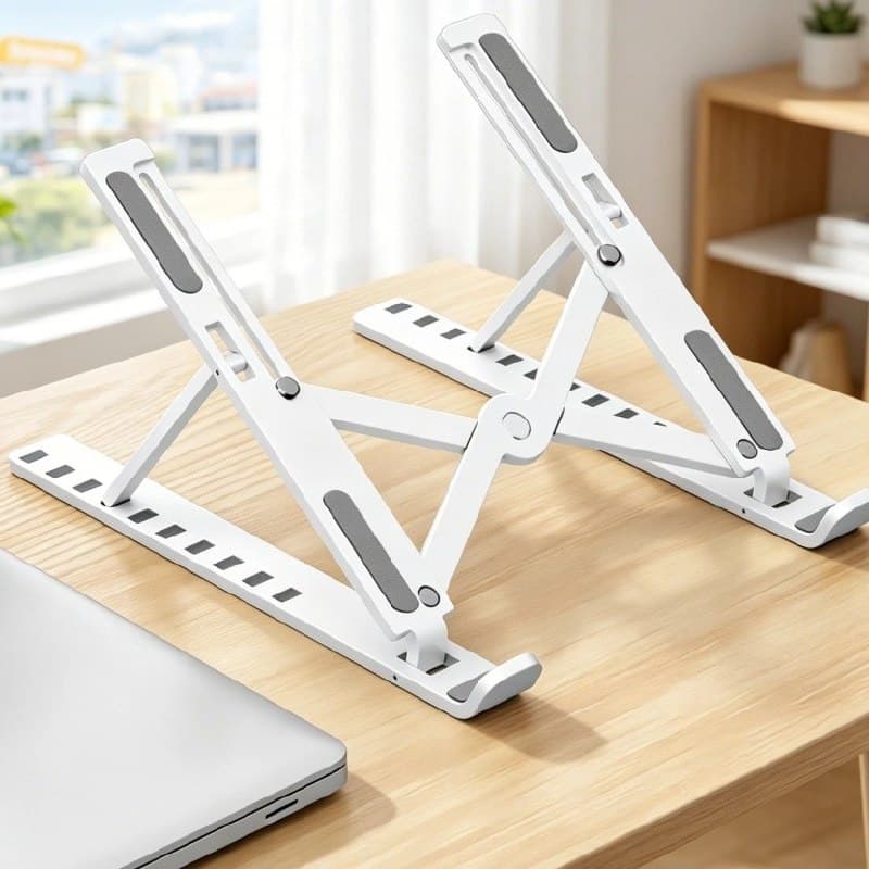 1 Conjuntos Suporte Para Notebook Ajustável Ergonômico Preto E Branco Dobrável Melhor Resfriamento Postura