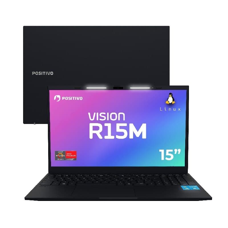 Notebook Vision R15M Ryzen 7-5825U Linux 8GB RAM 256GB SSD Wi-Fi 6 IPS Positivo AMD