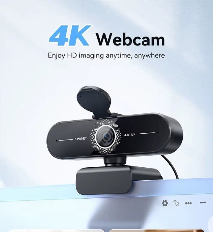 EMEET C60E 4K 30 FPS Webcam 1080P 60 FPS Câmera de vídeo Autofoco Câmera USB Web cam