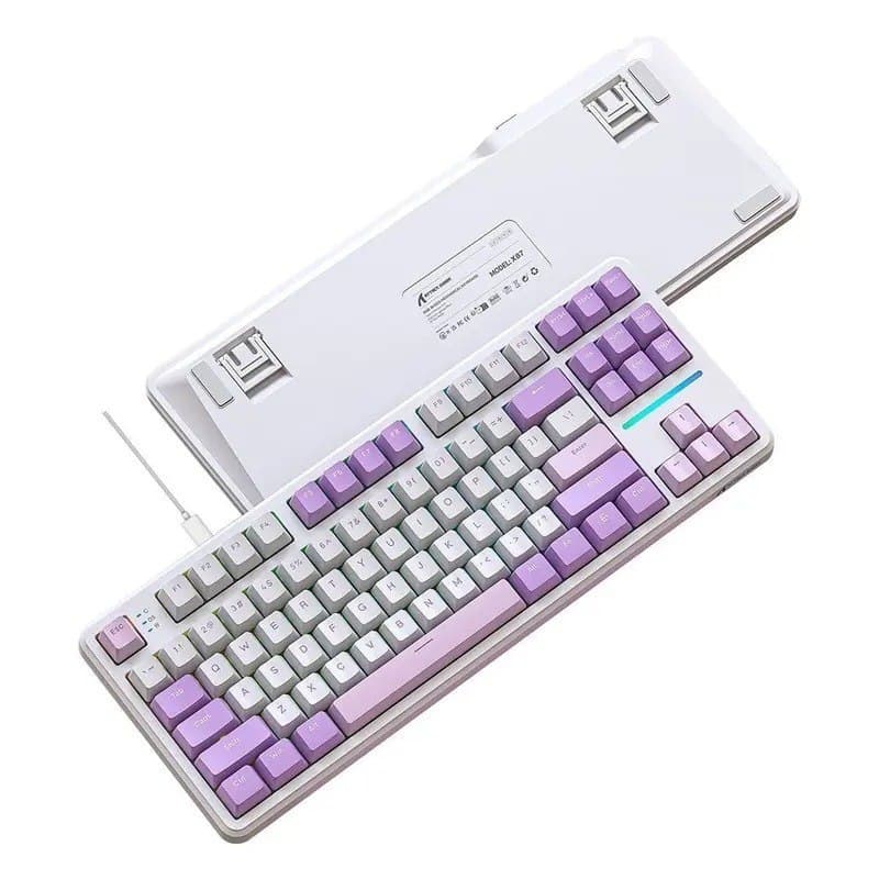 Teclado Mecânico Sem Fio Attack Shark X87, RGB, Tri-Mode Wireless Bluetooth USB-C, Twilight Purple - X87