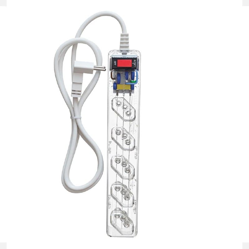 iCLAMPER Energia 5 Tomadas LCF Transparente Filtro de Linha e Protetor Elétrico DPS Bivolt