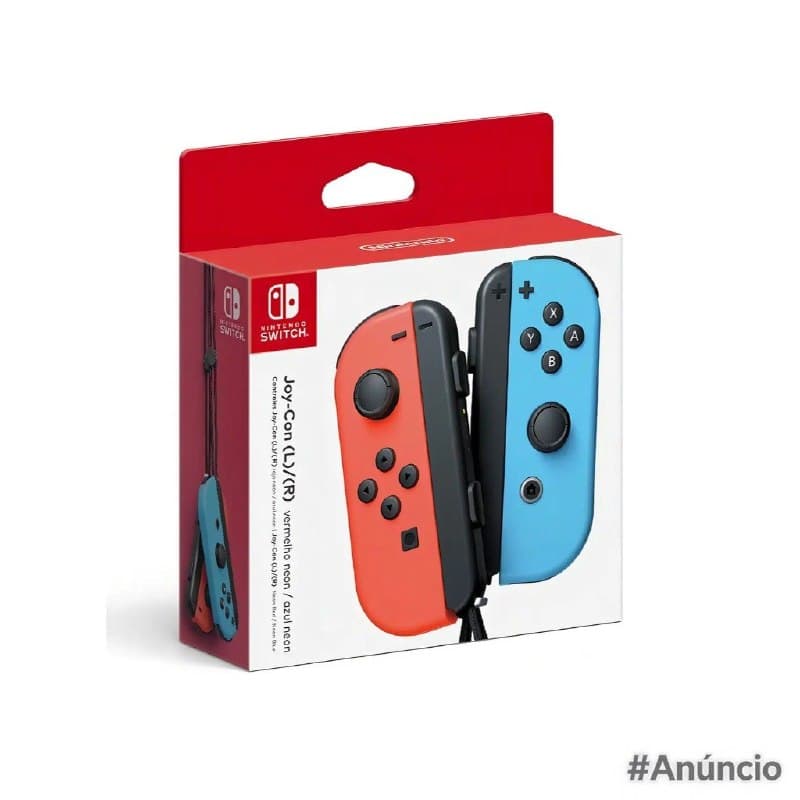Controle Nintendo Switch Joy-Con - Vermelho e Azul