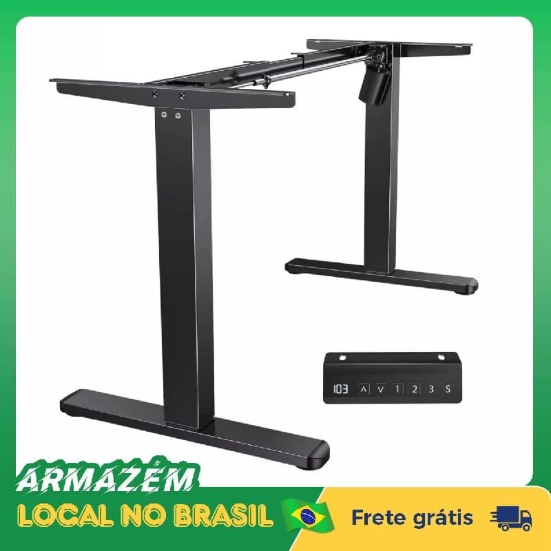 Estrutura de mesa com ajuste elétrico de altura, chega de trabalhar sentado