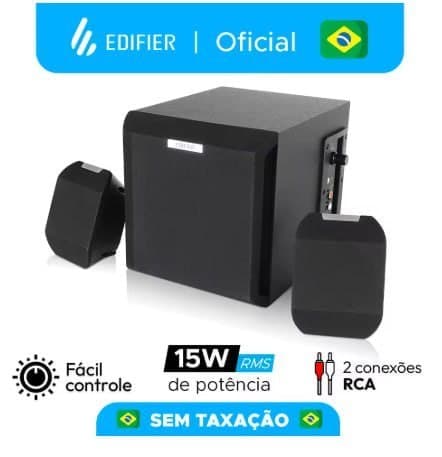 Caixa De Som 2.1 Edifier Pc X100b Bivolt 15w Rms - Preto