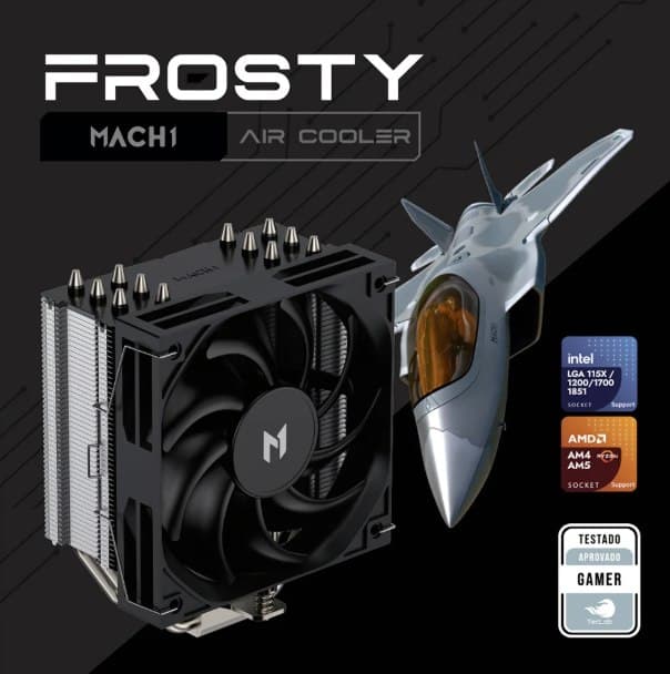 Air Cooler MACH1 FROSTY, AMD e Intel, 120mm, Preto - B60V2