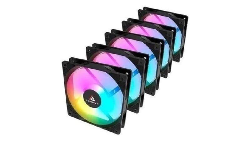 Kit Ventoinhas Acegeek RW12 5x1, Rainbow, 5x120mm, Preto, Ag-RW12-5X1-Bk
