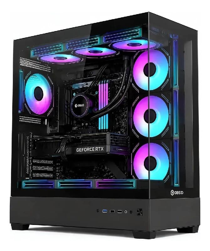 Gabinete Gamer Obsid Frame Preto Vidro Mid Tower S/ FAN