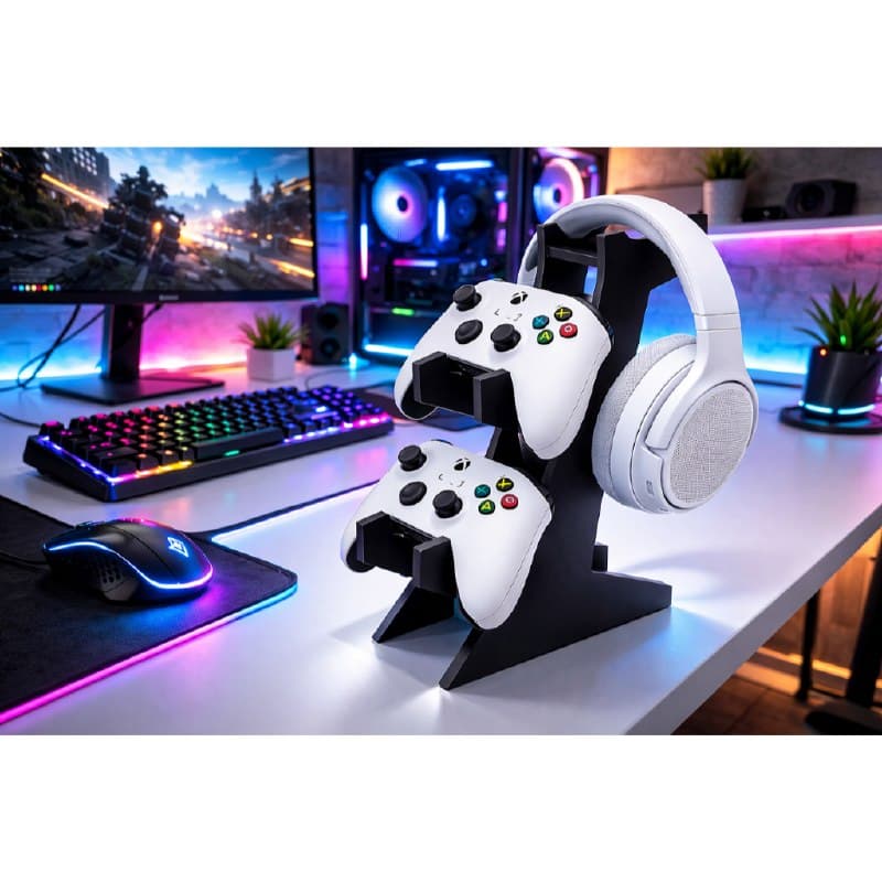 Suporte Gamer Porta Controle Videogame Para Ps4 Xbox Ps5 Fone de Ouvido Headset