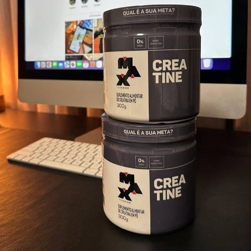 Kit 2x Creatina 300g Creatina Monohidratada Max Titanium Sem Sabor Alta Pureza