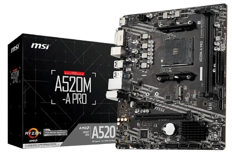 Placa-mãe Msi A520m-a Pro Am4 Matx Ddr4 Hdmi Dvi M.2