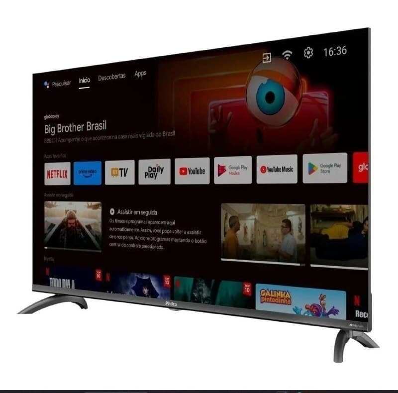 Smart TV Philco P39CRA 39" Full HD DLED Cinza com Roku Tv Bivolt