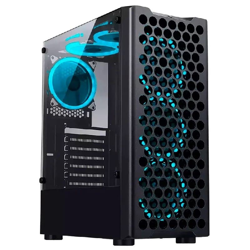 Gabinete Gamer Rise Mode X5 Glass, RGB, Lateral em Vidro Fumê, Sem FANs, Preto
