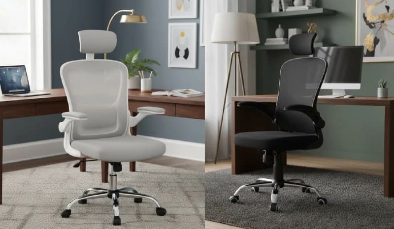 Cadeira De Escritório Ergonômica Giratória B100 Boston Preta Com Estofado Mesh Com Ajuste Lombar Luvinco