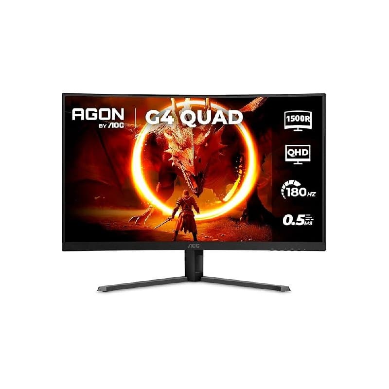 Monitor Gamer Curvo AOC 32", QHD, 180Hz, 0.5ms, Fast VA, Adaptive Sync, HDR, Preto CQ32G4E