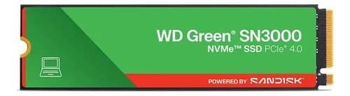 SSD 1TB M.2 NVMe PCIe 4.0 Western Digital Sn3000 Velocidade de Leitura e Gravação 5000/4200 MB/s WDS100T4G0E-00CPS0